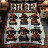 Set di Biancheria da Letto Trapuntata 3 Pezzi Festivo Doxie