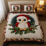 Set di Biancheria da Letto Trapuntata 3 Pezzi Piume Festive