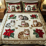 Set di Biancheria da Letto Trapuntata 3 Pezzi Fascino Festivo del Felino