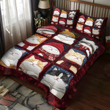 Set di Biancheria da Letto Trapuntata 3 Pezzi Allegria Festiva del Felino