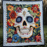 Teschio Floreale Festivo Coperta Trapuntata