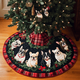 Frenchie Festivi Copri Base per Albero di Natale Trapuntato