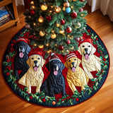 Gioia Festiva del Labrador Copri Base per Albero di Natale Trapuntato