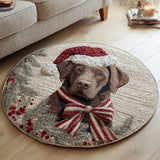 Tappeto Rotondo Trapuntato Labrador Retriever Festivo