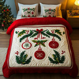 Set di Biancheria da Letto Trapuntata 3 Pezzi Festivo Ornaments
