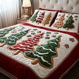Set di Biancheria da Letto Trapuntata 3 Pezzi Pini Festivi