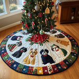 Gioia Festiva dello Shih Tzu Copri Base per Albero di Natale Trapuntato