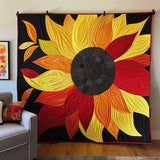 Vampata di Girasole Infuocata Coperta Trapuntata