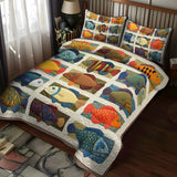 Set di Biancheria da Letto Trapuntata 3 Pezzi Pesca di Daydreams