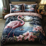 Set di Biancheria da Letto Trapuntata 3 Pezzi Lago del Fenicottero