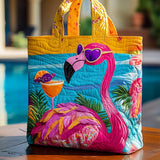 Vibrazione di Fenicottero Borsa Tote Trapuntata