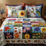 Set di Biancheria da Letto Trapuntata 3 Pezzi Toppa di Fleur di De