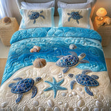 Set di Biancheria da Letto Trapuntata 3 Pezzi Magia Galleggiante della Conchiglia