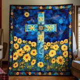 Croce Floreale Quilt Artistico da Parete