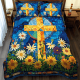 Set di Biancheria da Letto Trapuntata 3 Pezzi Fede Floreale