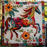 Cavallo Floreale Coperta Trapuntata