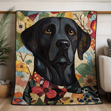 Labrador Floreale Coperta Trapuntata Personalizzata