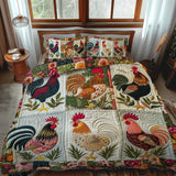 Set di Biancheria da Letto Trapuntata 3 Pezzi Gallo Floreale
