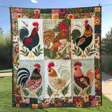 Gallo Floreale Coperta Trapuntata