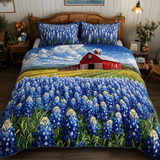 Set di Biancheria da Letto Trapuntata 3 Pezzi Bellezza Floreale