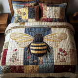 Set di Biancheria da Letto Trapuntata 3 Pezzi Beatitudine Floreale dell'Ape