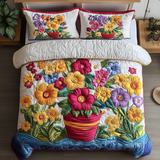 Set di Biancheria da Letto Trapuntata 3 Pezzi Beatitudine Floreale