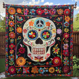 Scheletro Boho Floreale Coperta Trapuntata