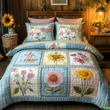 Set di Biancheria da Letto Trapuntata 3 Pezzi Fascino Floreale