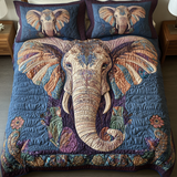 Set di Biancheria da Letto Trapuntata 3 Pezzi Elefante Floreale dell'Eleganza