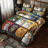 Set di Biancheria da Letto Trapuntata 3 Pezzi Felino Floreale
