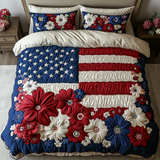 Set di Biancheria da Letto Trapuntata 3 Pezzi Gloria Floreale