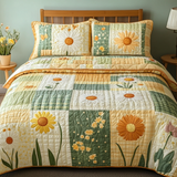 Floral Harmony 3-Piece Quilted Bedding Set NCU0DK5636