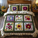 Set di Biancheria da Letto Trapuntata 3 Pezzi Rifugio Floreale