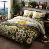 Set di Biancheria da Letto Trapuntata 3 Pezzi Orizzonte Floreale