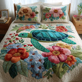 Set di Biancheria da Letto Trapuntata 3 Pezzi Laguna Floreale