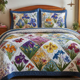 Set di Biancheria da Letto Trapuntata 3 Pezzi Prato Floreale