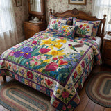 Spring 3-Piece Quilted Bedding Set NCU0VT375