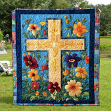 Croce a Patchwork Floreale Coperta Trapuntata