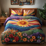 Set di Biancheria da Letto Trapuntata 3 Pezzi Splendore Floreale