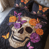 Set di Biancheria da Letto Trapuntata 3 Pezzi Ombre Floreali