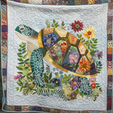 Fascino della Tartaruga Floreale Coperta Trapuntata
