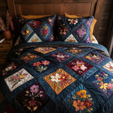 Set di Biancheria da Letto Trapuntata 3 Pezzi Sussurri Floreali