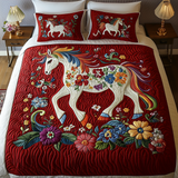 Set di Biancheria da Letto Trapuntata 3 Pezzi Campi del Fiore