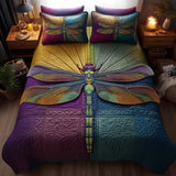 Set di Biancheria da Letto Trapuntata 3 Pezzi Libellula Svolazzante