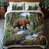 Set di Biancheria da Letto Trapuntata 3 Pezzi Orso della Foresta