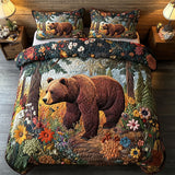 Set di Biancheria da Letto Trapuntata 3 Pezzi Foresta Fioritura