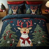 Set di Biancheria da Letto Trapuntata 3 Pezzi Foresta Calma