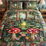 Set di Biancheria da Letto Trapuntata 3 Pezzi Rana della Foresta