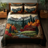 Set di Biancheria da Letto Trapuntata 3 Pezzi Bagliore della Foresta