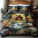 Set di Biancheria da Letto Trapuntata 3 Pezzi Bagliore della Foresta